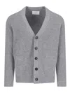 Ballantyne V-neck Cardigan In Grey