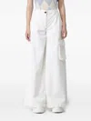Ballantyne Wide Leg Cargo Jeans In White