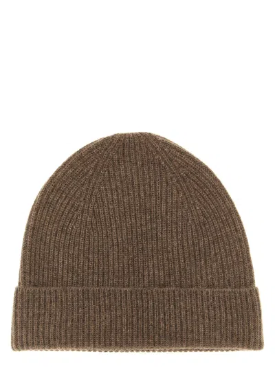 Ballantyne Ribbed-knit Cashmere Beanie Hat In Brown