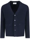 Ballantyne V-neck Cardigan In Blue