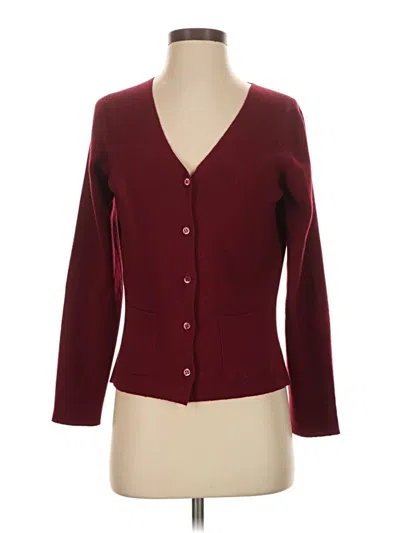 Pre-owned Ballantyne Cashmere Cardigan Sweater In Burgundy
