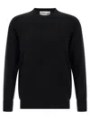 Ballantyne Cashmere Crewneck Sweater With Ribbed Cuffs In Black