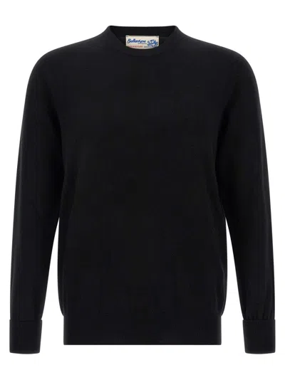 BALLANTYNE CASHMERE CREWNECK SWEATER WITH RIBBED CUFFS