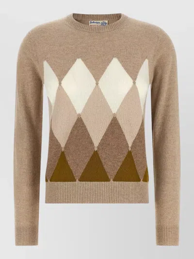 Ballantyne Cashmere Diamond-pattern Regular-fit Sweater