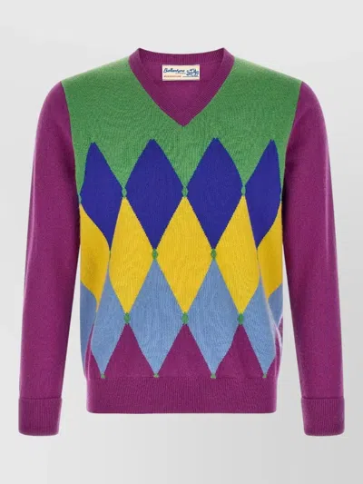 Ballantyne Cashmere Intarsia Jumper In Multi