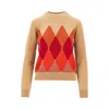 Ballantyne Argyle-pattern Cashmere Sweater In Beige