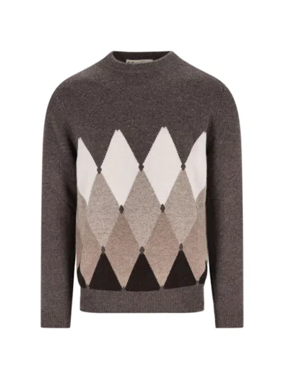 BALLANTYNE CASHMERE SWEATER - BROWN