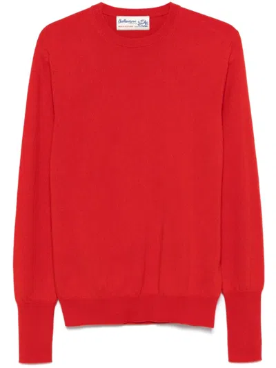 Ballantyne Cashmere Round Neck Pullover In Green