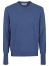 Ballantyne Cashmere Sweater With Classic Crew Neck In Blue