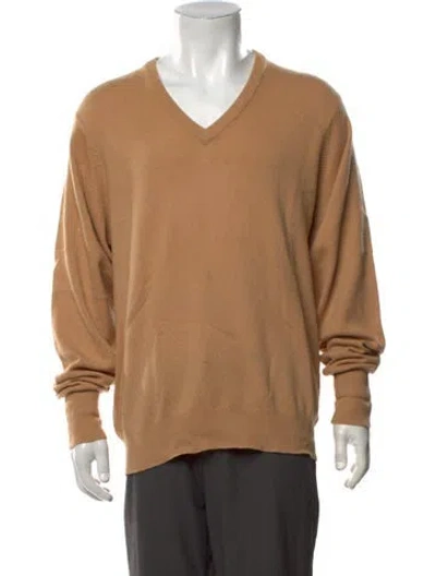Pre-owned Ballantyne Cashmere V-neck Pullover In Neutrals