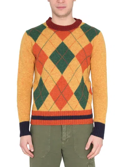 Ballantyne Diamond-pattern Wool Sweater In Multi