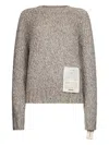 Ballantyne Textured Knit Pullover With Ribbed Cuffs And Hem In Gray