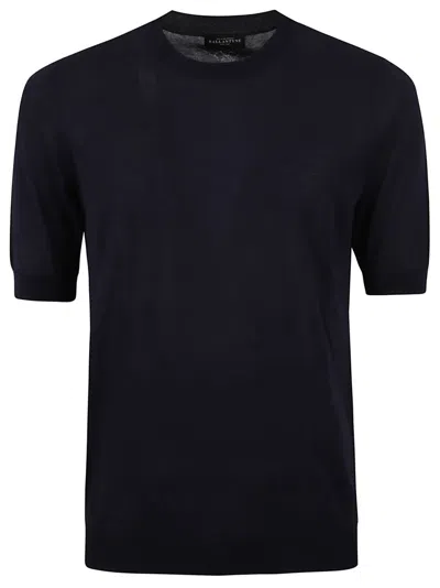 Ballantyne Classic Crew Neck Blue T-shirt In Black