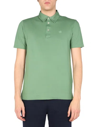 Ballantyne Classic Embroidered Logo Polo Shirt In Green