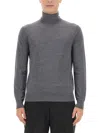 Ballantyne Classic Grey Wool Turtleneck Sweater In Gray