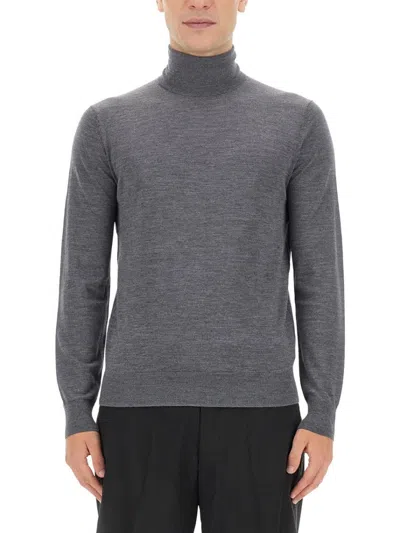 Ballantyne Classic Grey Wool Turtleneck Sweater In Gray
