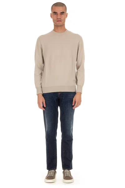 Ballantyne Cashmere Crewneck Sweater In Brown
