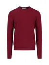 Ballantyne Classic Ribbed Sweater In Rich Red In Red