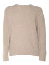 Ballantyne Classic Round Neck Wool-silk Blend Pullover In Neutral