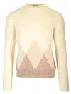Ballantyne Cotton And Cashmere Sweater Knitwear Beige In Silver