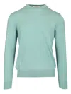 Ballantyne Cotton And Cashmere Sweater Knitwear Green In Green
