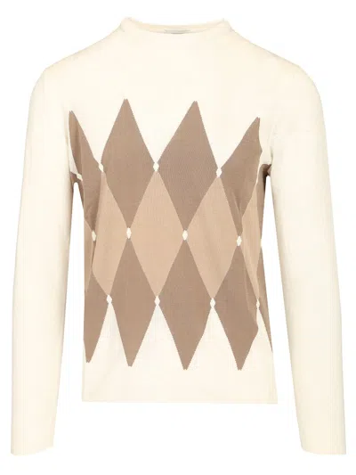 Ballantyne Cotton And Cashmere Sweater Knitwear Beige In Neutral
