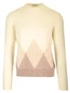 Ballantyne Cotton And Cashmere Sweater Knitwear Beige In Silver