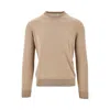 Ballantyne Cotton And Silk Crewneck Sweater In Beige