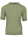 Ballantyne R Neck T-shirt Slim Fit Cotone Verde Chiaro