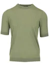 Ballantyne R Neck T-shirt Slim Fit Cotone Verde Chiaro