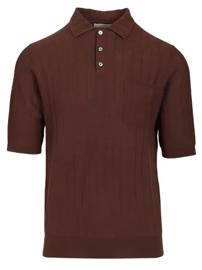 Ballantyne Cotton Knit Polo Shirt Brown