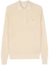 Ballantyne Cotton Long-sleeved Polo Shirt In Neutrals