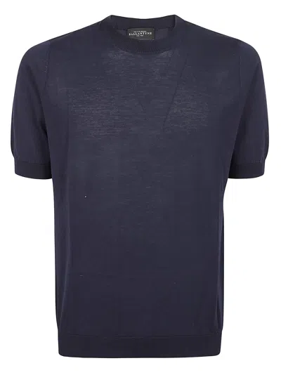 Ballantyne Cotton Short Sleeve T-shirt In Blue