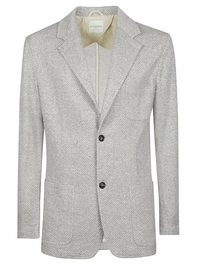 Ballantyne Cotton-blend Herringbone Single-breasted Blazer In Gray