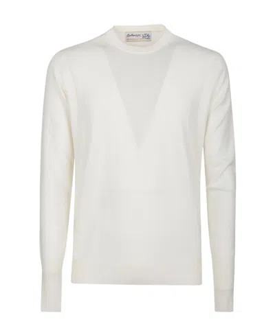 Ballantyne Crew-neck Cashmere Jumper In White