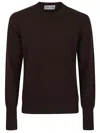 Ballantyne Crew Neck Cashmere Sweater In Brown