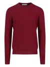 Ballantyne Classic Ribbed Sweater In Rich Red In Red