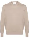 Ballantyne Crew-neck Fine-knit Jumper In Neutrals