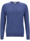 Ballantyne R Neck Sweaters And Cardigans In Blue