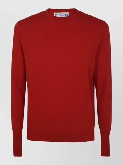 Ballantyne Crew Neck Knit Sweater Long Sleeves In Red