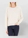 Ballantyne Crew Neck Long Sleeve Ribbed Knit Sweater In Blue