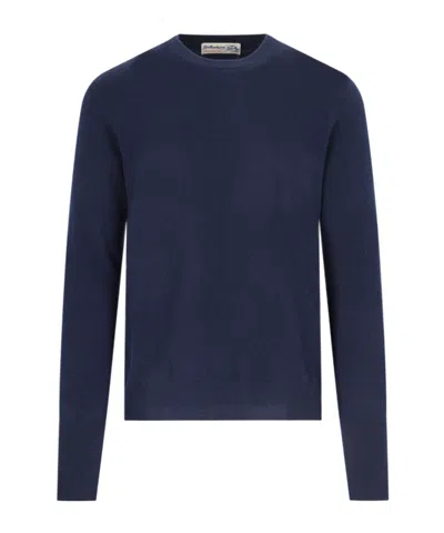Ballantyne Crew Neck Long Sleeve Sweater In Blue