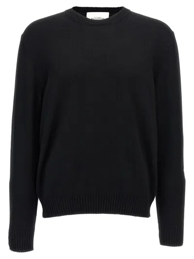 BALLANTYNE CREW NECK MERINO WOOL SWEATER WITH RIBBED CUFFS