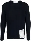 Ballantyne Crew-neck Waffle-knit Jumper In Blue