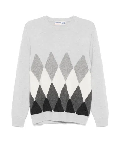 BALLANTYNE BALLANTYNE DIAMOND-PATTERN CREWNECK JUMPER