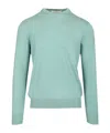 Ballantyne Cotton And Cashmere Sweater Knitwear Green In Blue
