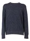 Ballantyne Lightweight Round Neck Pullover In Blue