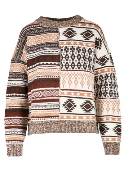 Ballantyne Crew Neck Sweater - Brown/beige In Multi