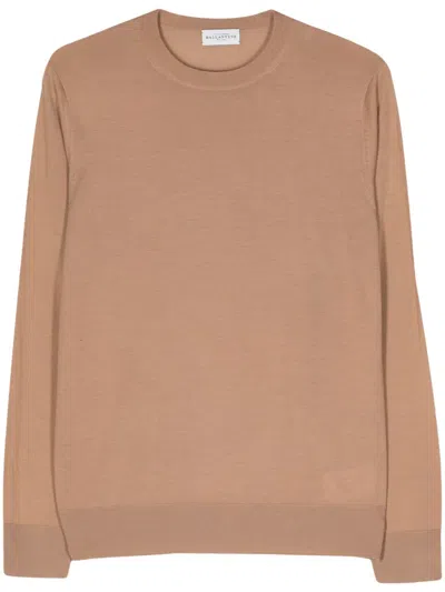 Ballantyne Fine-knit Wool Jumper In Braun