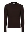 Ballantyne Crew Neck Cashmere Sweater In Brown